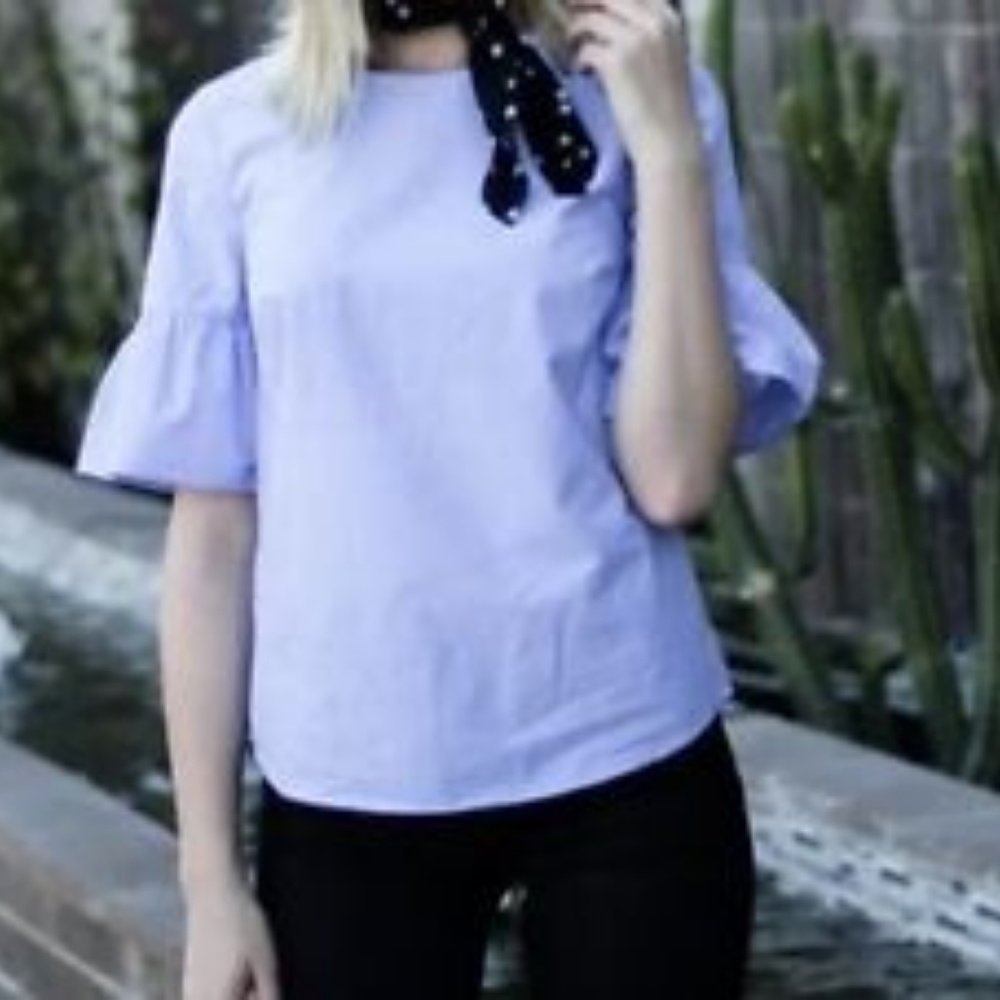 J Crew bell ruffle sleeve top